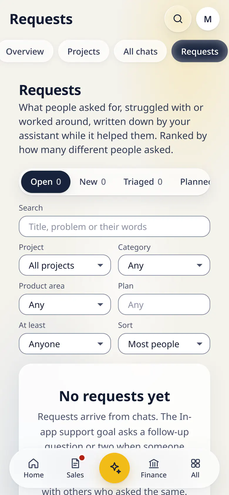 Requests in LuckPanda for Fernhill Studio on a phone: with No requests yet.